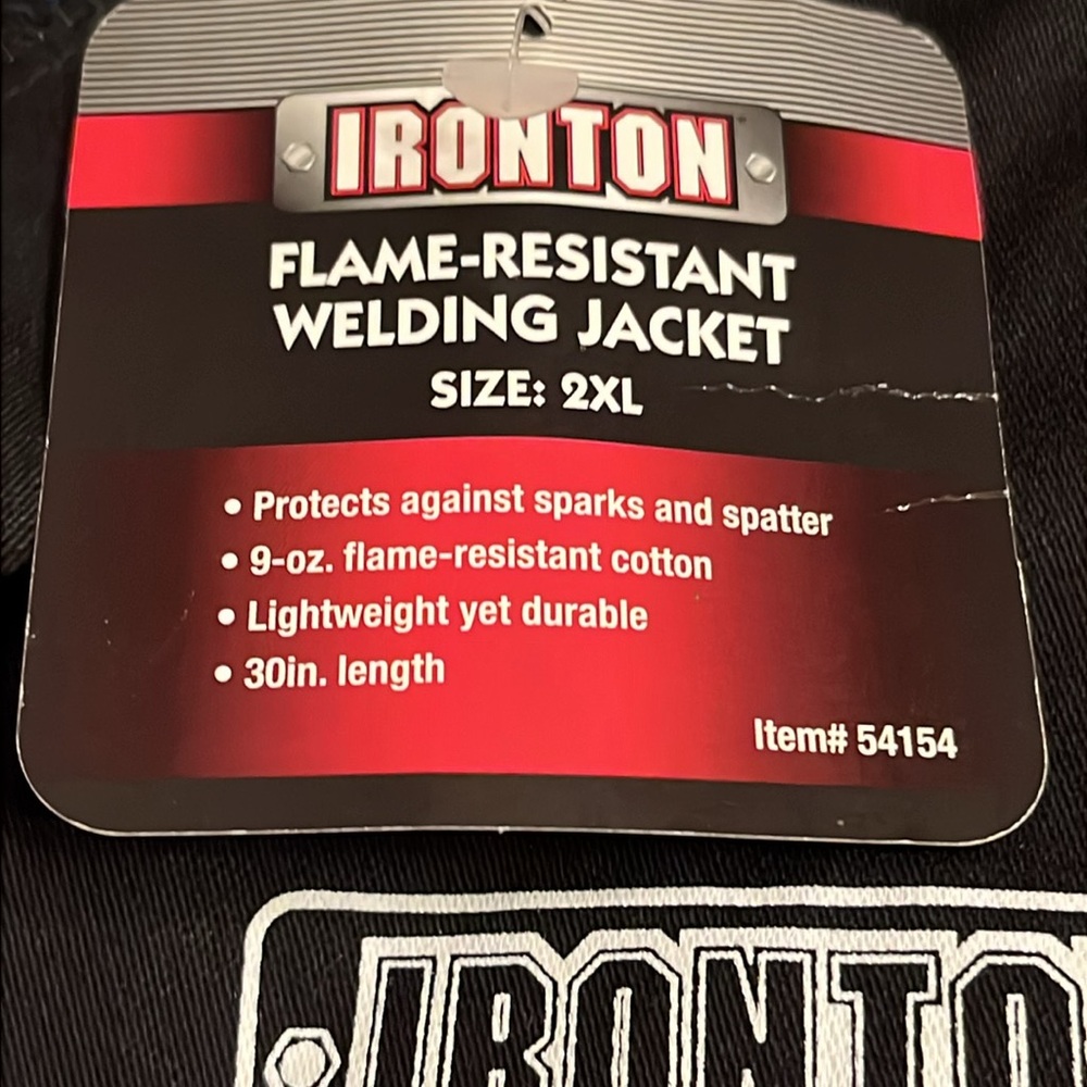 Ironton Welding Shirt Black Men's Flame Resistant  Shirt 2XL - Picture 3 of 8